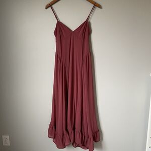 Future Collective Maxi Dress Sleeveless Mauve Pink Flowy Elegant Women's Small